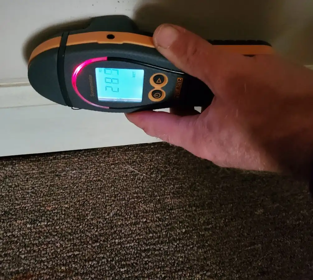 Moisture detection at baseboard during Mold Inspection & Testing in Waimanalo